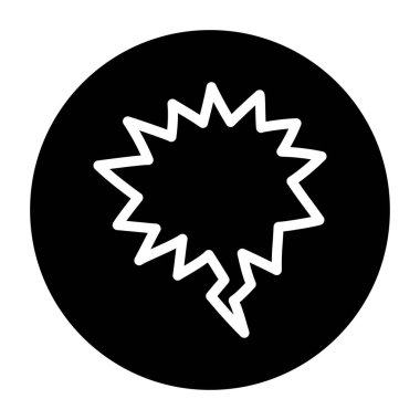 Speech bubble sharp form color line icon.  Communication cloud. 