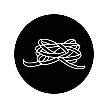 Fettuccine pasta color line icon. Italian food. 