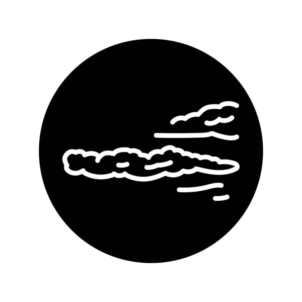 Cloud Black Line Icon Atmospheric Phenomenon — Vector de stock