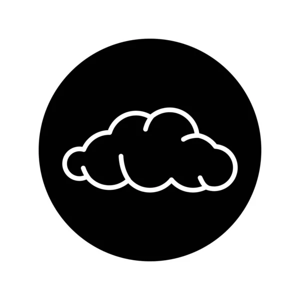 Cloud Black Line Icon Atmospheric Phenomenon Meteorology Outline Illustration — Vector de stock