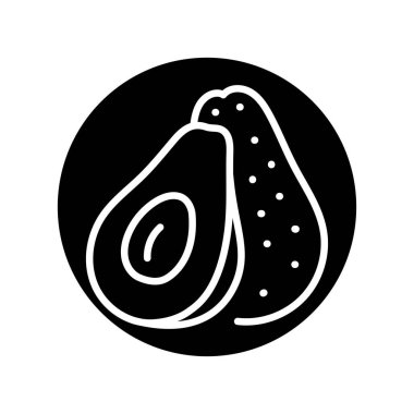 Avocado color line icon. Vegetarian product. 