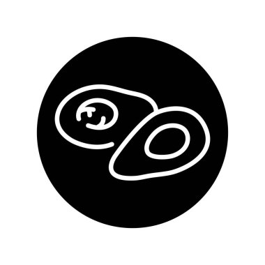 Avocado color line icon. Vegetarian product. 