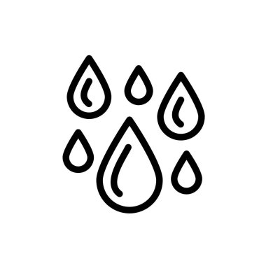 Water drops color line icon.  Liquid flow. 