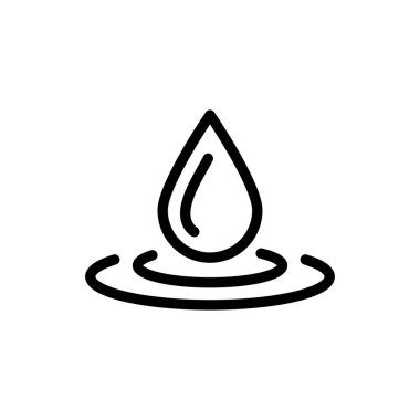 Water drop color line icon.  Liquid flow. 