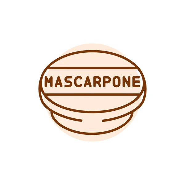 Cream Cheese Mascarpone Black Line Icon Dairy Product — Stock Vector