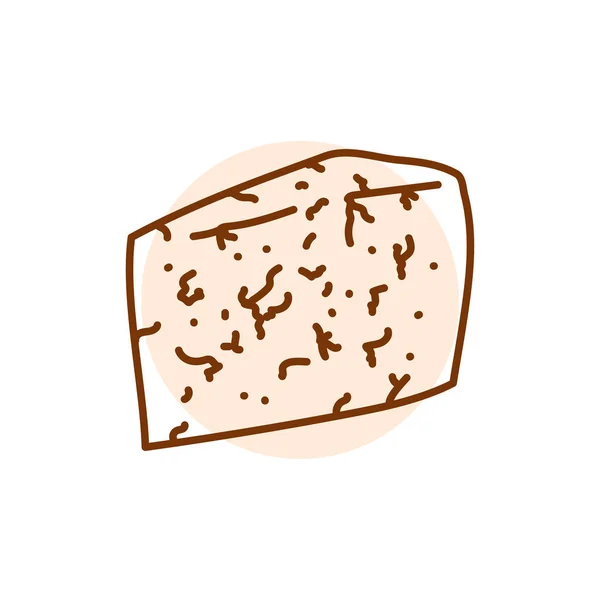 Cheese Mold Gorgonzola Black Line Icon Dairy Product — Stock vektor