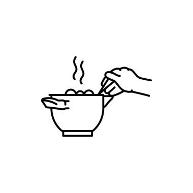 Cook soup color line icon. Cooking food. 