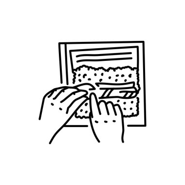 Make sushi color line icon. Cooking food. 