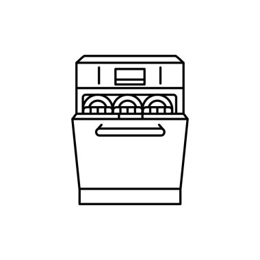 Dishwasher color line icon. Kitchen device. 