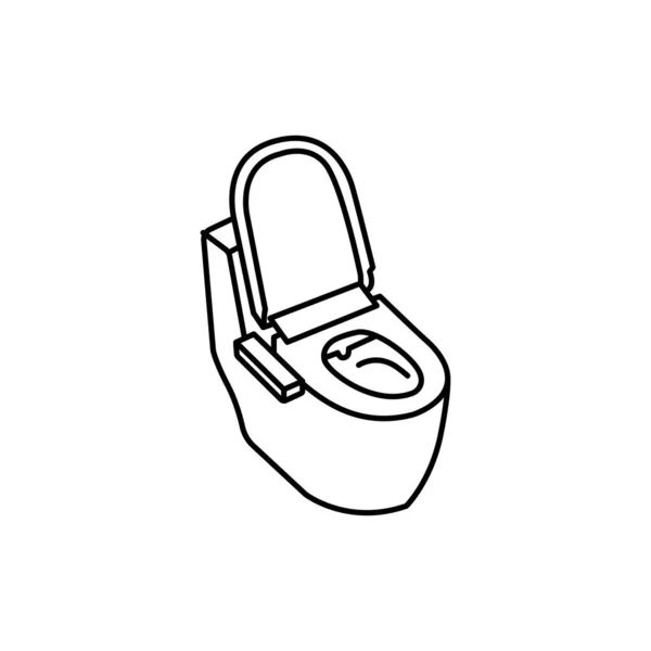 Toalett Smart Färg Linje Ikon Smart Hemteknik — Stock vektor