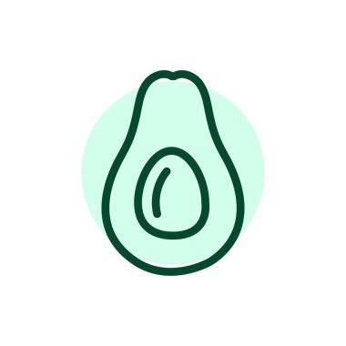 Avocado color line icon. Vegetarian product. 