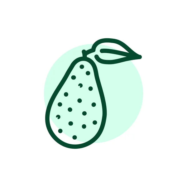 Avocado Color Line Icon Vegetarian Product — Vector de stock