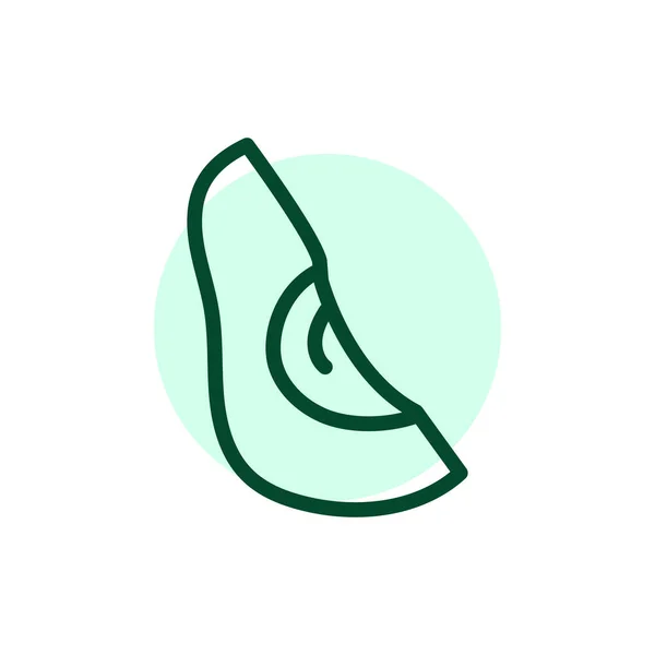 Avocado Color Line Icon Vegetarian Product — Stock Vector