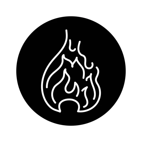 Flames Black Line Icon Natural Element — Stock Vector