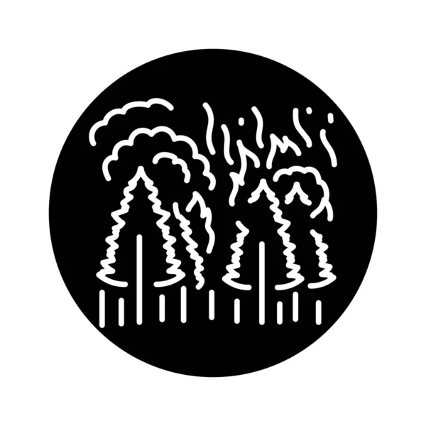 Forest Fire Black Line Icon Natural Element — Stock Vector