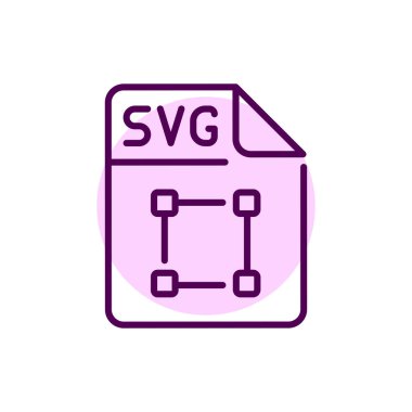 SVG file color line icon. Format and extension of documents