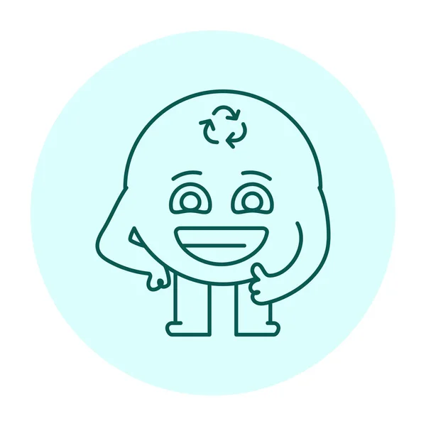 Smile Planet Color Line Icon Ecology — Stok Vektör