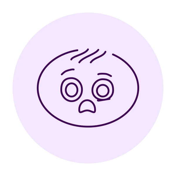 Character Shows Sense Misunderstanding Color Line Icon Mascot Emotions — Stockový vektor