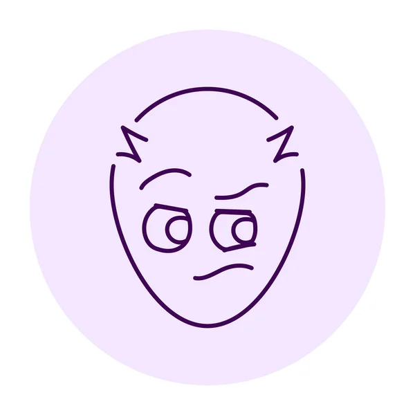 Icono Línea Color Azul Ovalado Mascota Emociones — Vector de stock