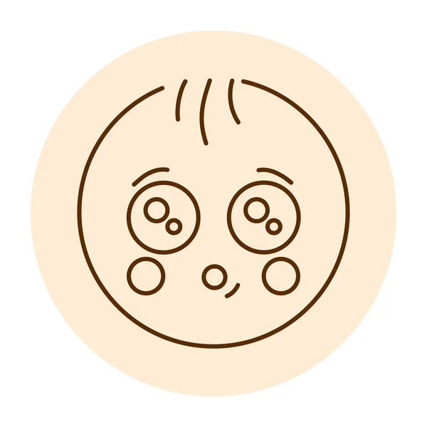 Interested Yellow Character Color Line Icon Mascot Emotions — Stok Vektör