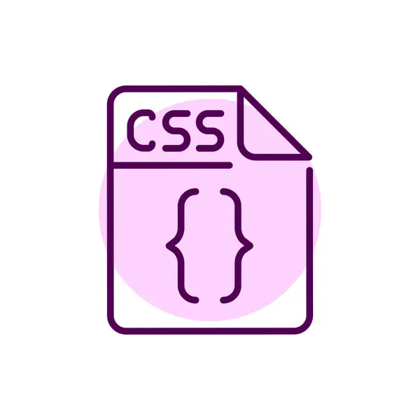 Css File Color Line Icon Format Extension Documents — ストックベクタ