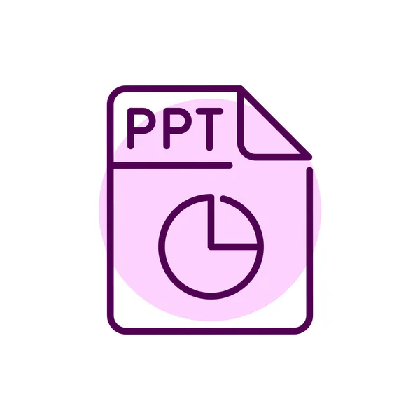 Ppt File Color Line Icon Format Extension Documents — Image vectorielle