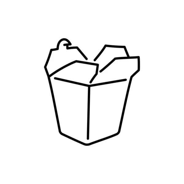 亚洲菜黑线图标纸盒 — 图库矢量图片
