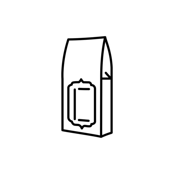 Emballage Icône Ligne Noire Café — Image vectorielle