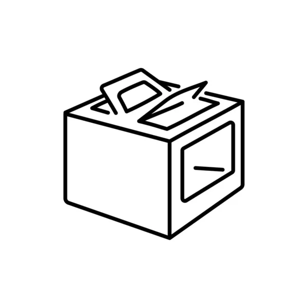 Картонна Упаковка Значка Чорної Лінії Торта — стоковий вектор