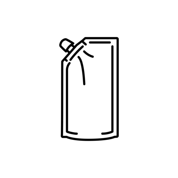 Emballage Pack Icône Ligne Noire — Image vectorielle