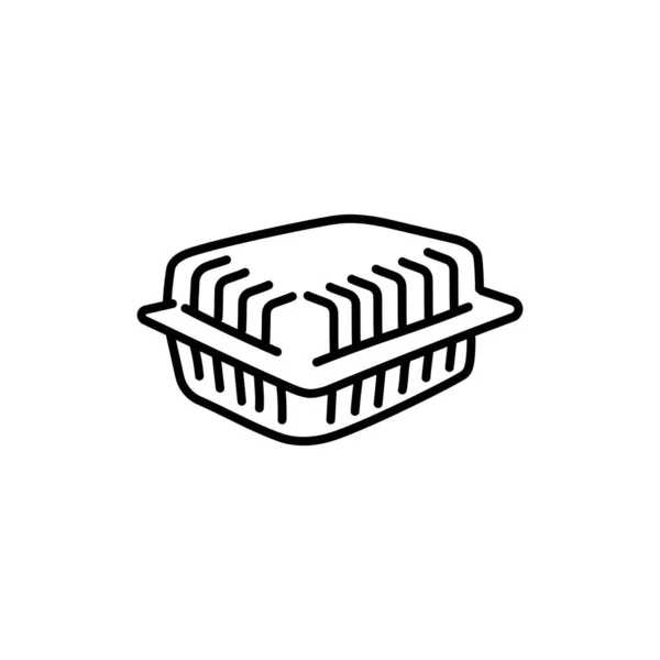Kunststoffbehälter Schwarze Linie Symbol — Stockvektor