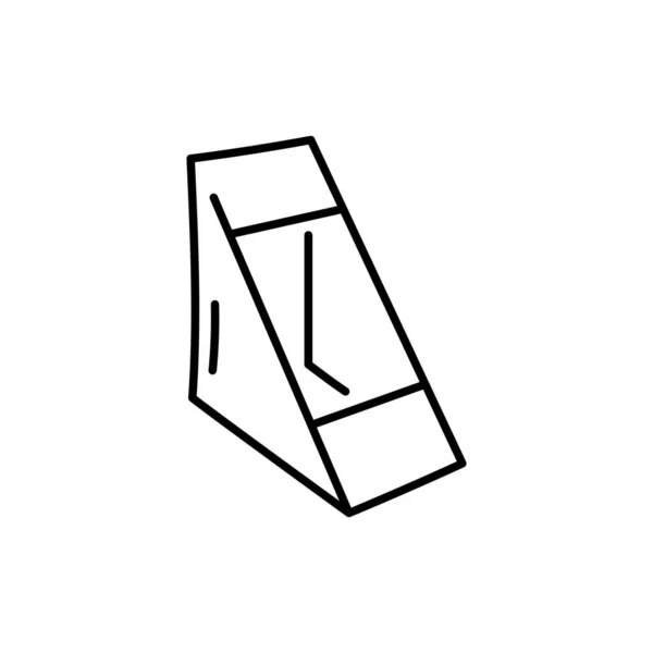 Sandwich Emballage Ligne Noire Icône — Image vectorielle