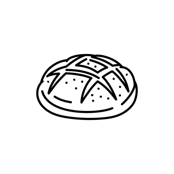 Icono Línea Negra Pan Panadería — Vector de stock