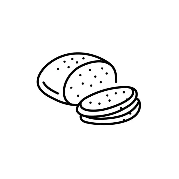 Icône Ligne Noire Pain Grain Tranché Boulangerie — Image vectorielle