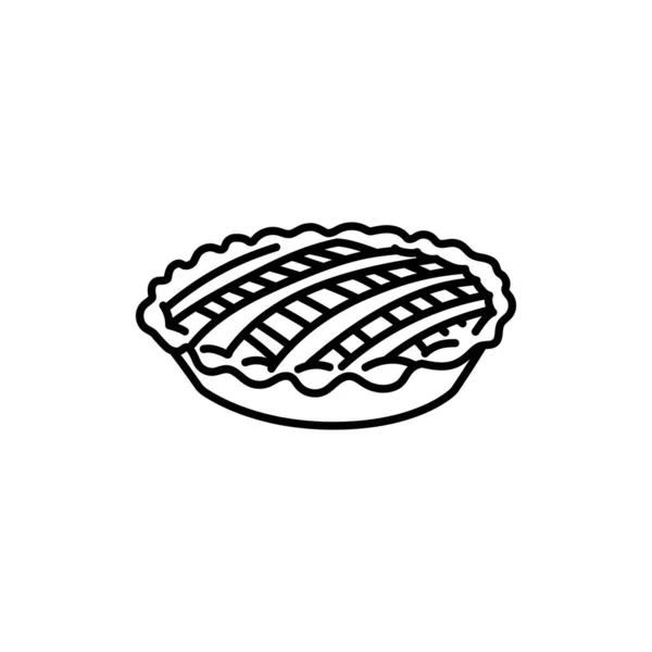 Значок Черной Линии Сладкого Пирога Пекарня — стоковый вектор