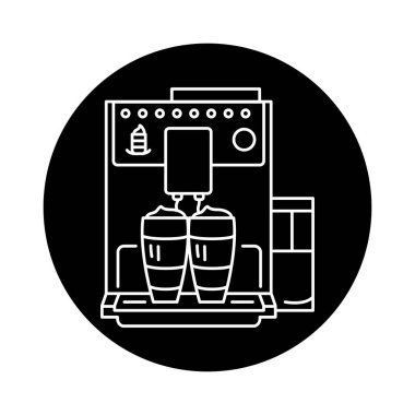 Coffee machine color line icon. Kitchen device. 