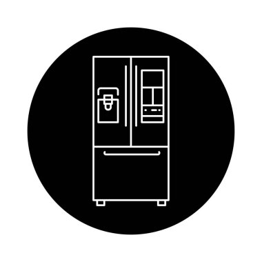 Smart refrigerator color line icon. Kitchen device. 