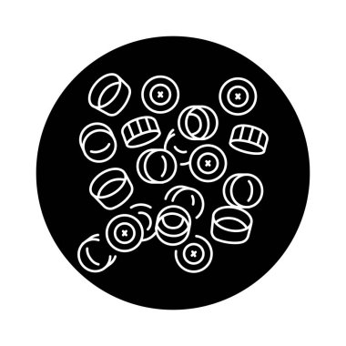 Recycled Plastic Bottle Caps black line icon. Pictogram for web page