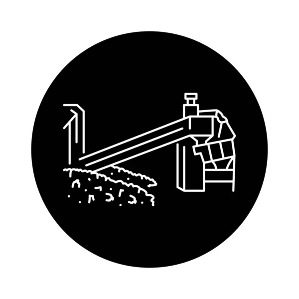 Sorting Recycling Garbage Black Line Icon Pictogram Web Page — стоковый вектор
