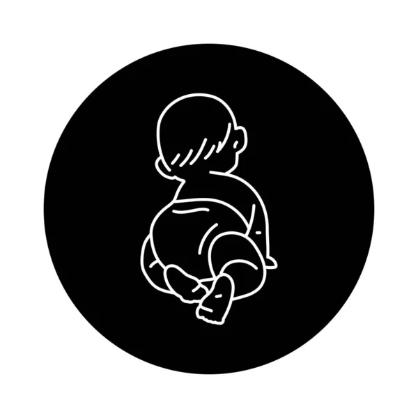 Baby Crawling Black Line Icon Toddler Development — Stockvector