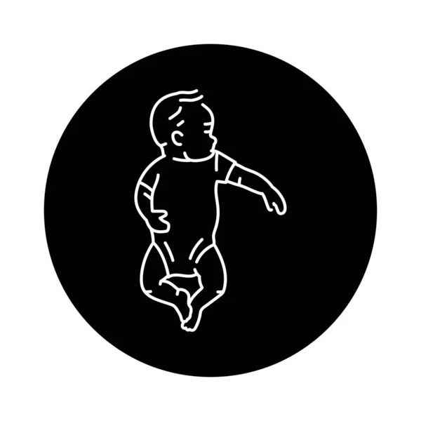 Baby Sleeping Black Line Icon Toddler Development — Vettoriale Stock