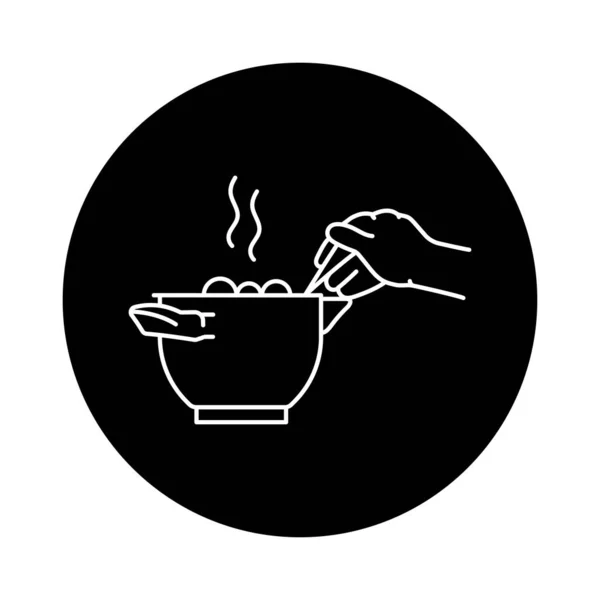 Cook Soup Color Line Icon Cooking Food — Stockvector