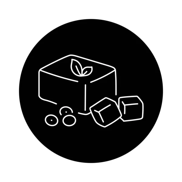 Черная Линия Тофу Соевым Сыром Органический Веганский Продукт — стоковый вектор