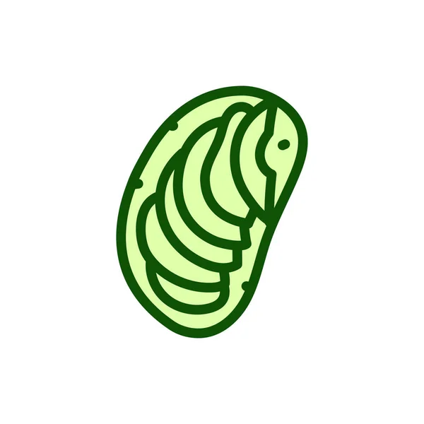 Toast Chopped Avocado Color Line Icon Vegetarian Product — Stock vektor