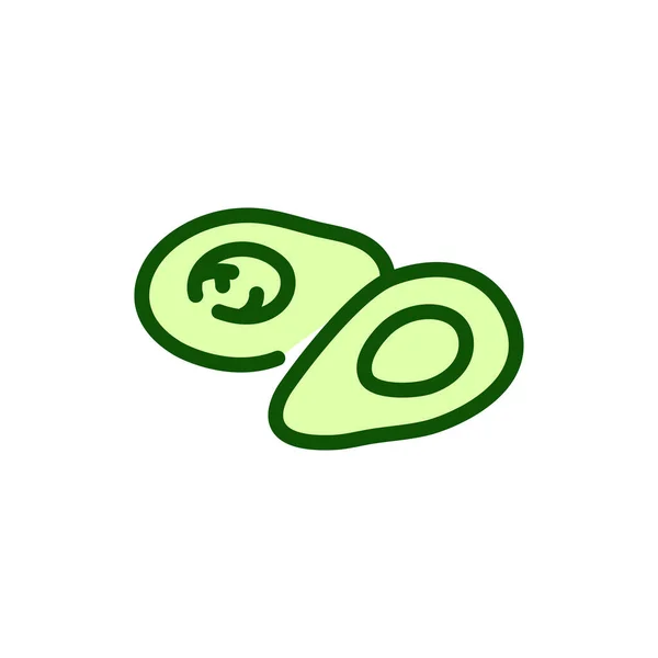 Avocado Color Line Icon Vegetarian Product Vector Illustration — Stock Vector