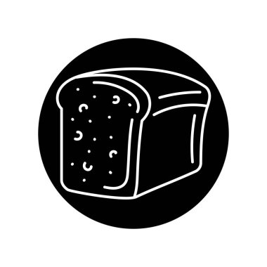 Tahıl ekmeği siyah çizgi simgesi. Fırın. 