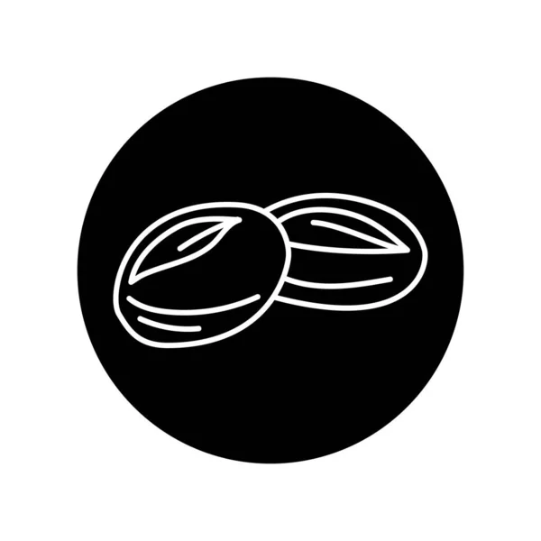 Buns Black Line Icon Bakery — Stock Vector