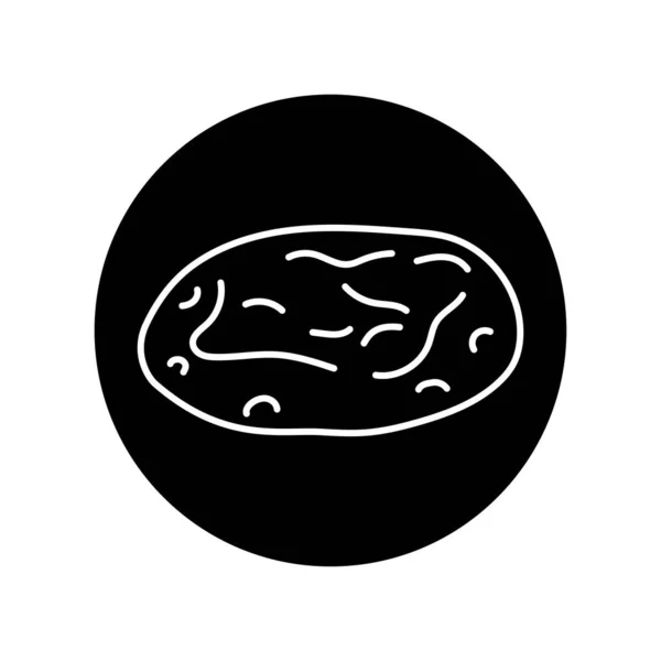Icono Línea Negra Pan Pita Panadería — Vector de stock