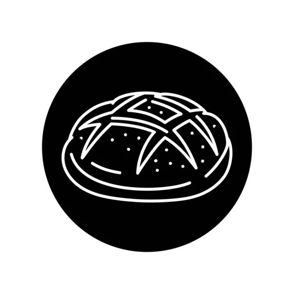 Bread Black Line Icon Bakery — Stock Vector