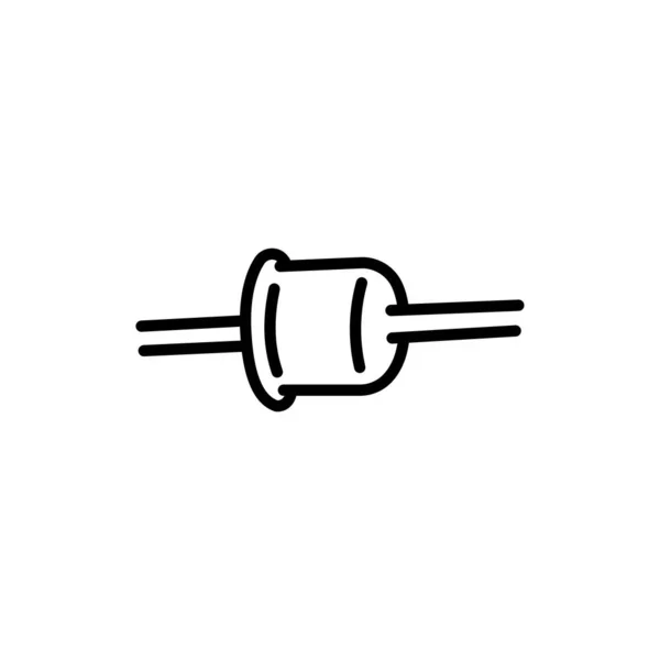 Tunneldiode Schwarze Linie Symbol Piktogramm Für Webseite — Stockvektor